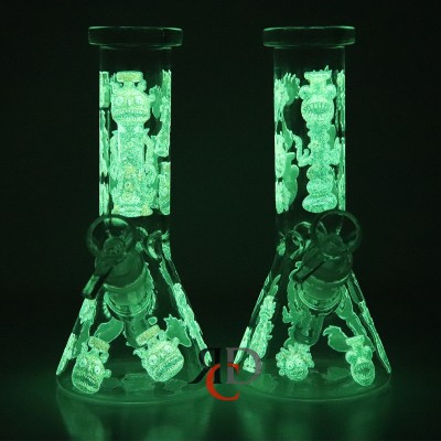 WATER PIPE BEAKER GLOW IN DARK WP1093 1CT